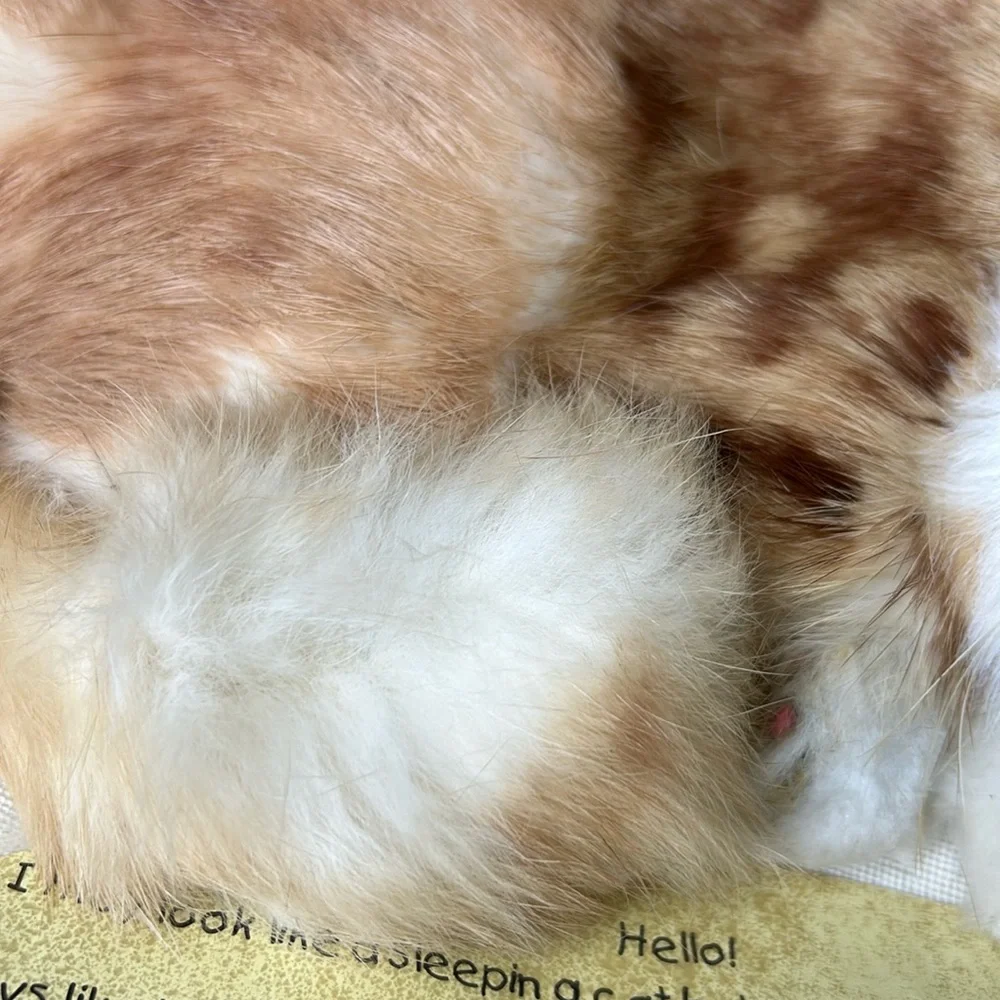 🖤NEW💕Sleeping Cat model decor with real rabbit fur - Picture 4 of 12
